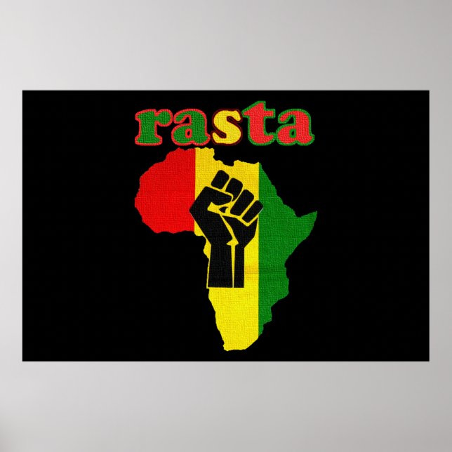 Rasta Africa and Black Power Canvas Print 48 by 32 Poster (Vorne)