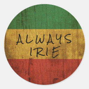 Rasta Always Irie Runder Aufkleber