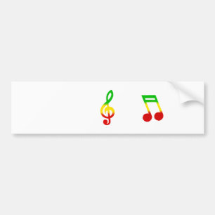 Rasta Anmerkung und dreifacher Clef Autoaufkleber