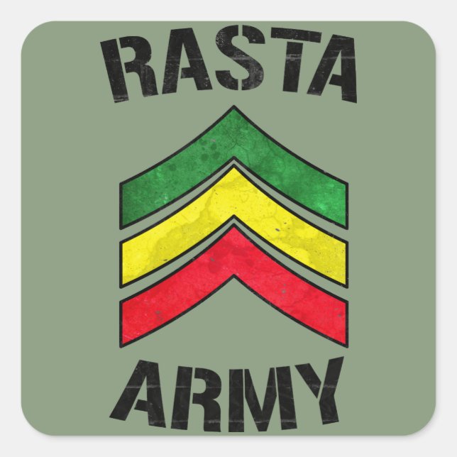 Rasta-Armee Quadratischer Aufkleber (Vorderseite)