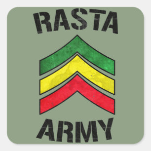 Rasta-Armee Quadratischer Aufkleber