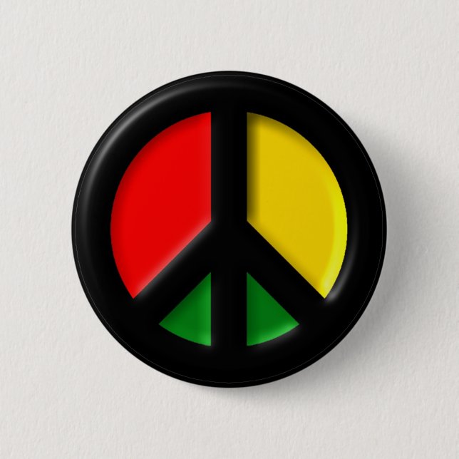 Rasta Ban die Bomb CND Friedenssymbol Button (Vorderseite)