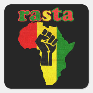 Rasta Black Power Fest über Afrika Quadratischer Aufkleber
