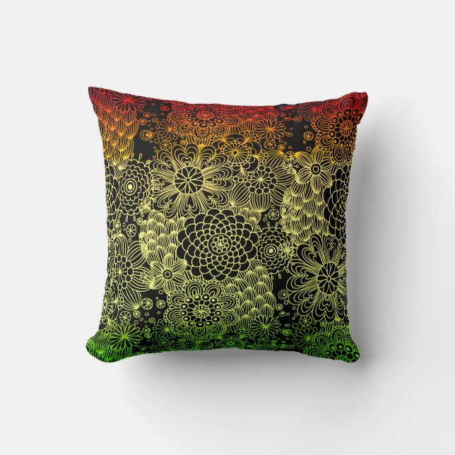 Rasta Blume Kissen (Vorderseite)