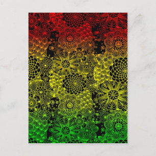 Rasta Blume Postkarte