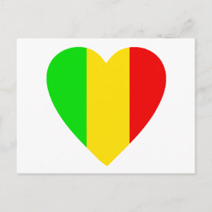 Rasta Colored Heart Postkarte