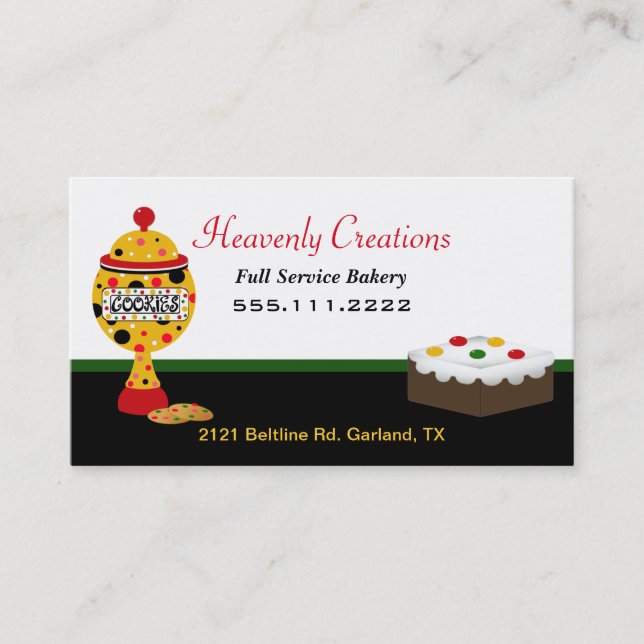 Rasta Colors Bakery Business Card Visitenkarte (Vorderseite)