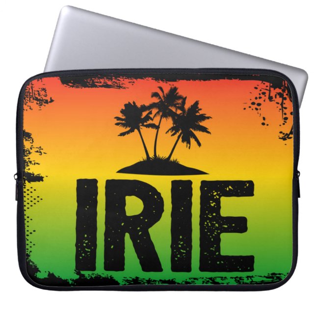 Rasta Colors Jamaican IRIE Tropical Palm Trees Laptopschutzhülle (Vorderseite)