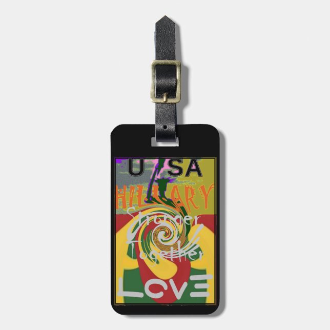Rasta Colors Red Golden Green Hillary Art Print Gepäckanhänger (Vorderseite vertikal)
