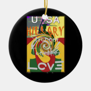 Rasta Colors Red Golden Green Hillary Art Print Keramik Ornament