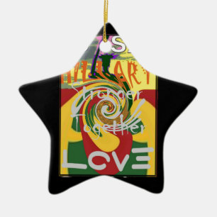 Rasta Colors Red Golden Green Hillary Art Print Keramik Ornament