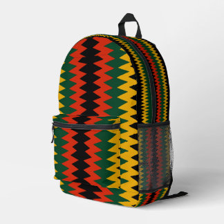 Rasta Colors Zickzack Design Bedruckter Rucksack