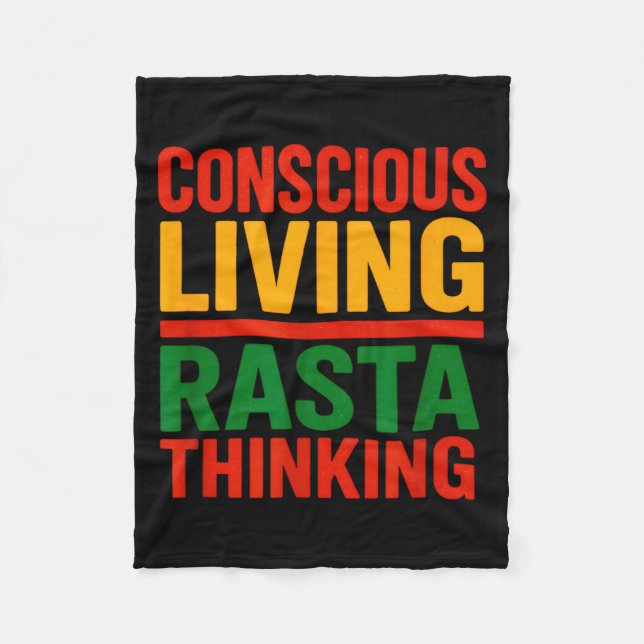Rasta-Design, Bewusstes Leben, Motivierende Sprüch Fleecedecke (Vorderseite)