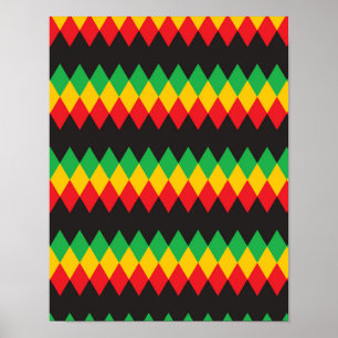Rasta Diamant-Muster Poster