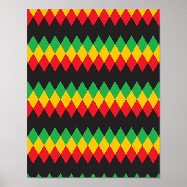 Rasta Diamond Pattern Poster (Vorne)
