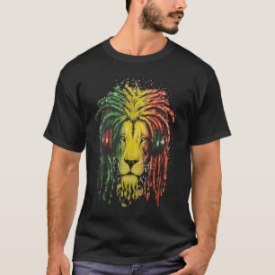 Rasta Dreadlock Lion mit Kopfhörern T-Shirt