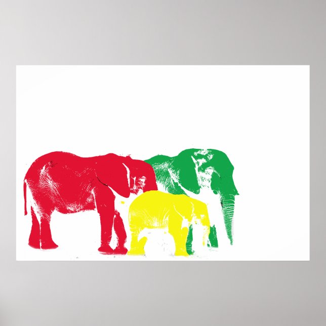 Rasta Elephant Poster (Vorne)