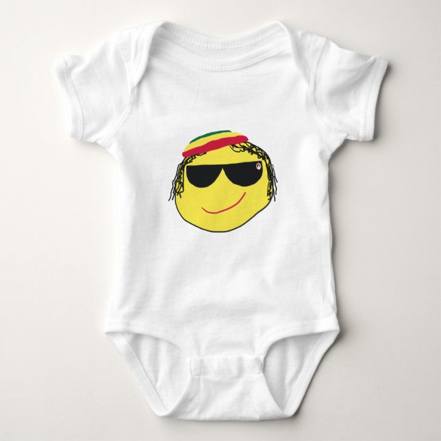 Rasta Emoji Baby Strampler (Vorderseite)