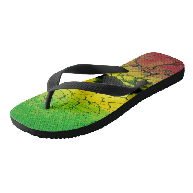 Rasta-Farbe  Flip Flops (Schrägansicht)