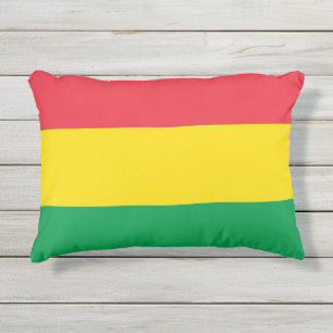 Rasta Farbe Grün-Gelb-Streifen Flaggenmuster Kissen Für Draußen
