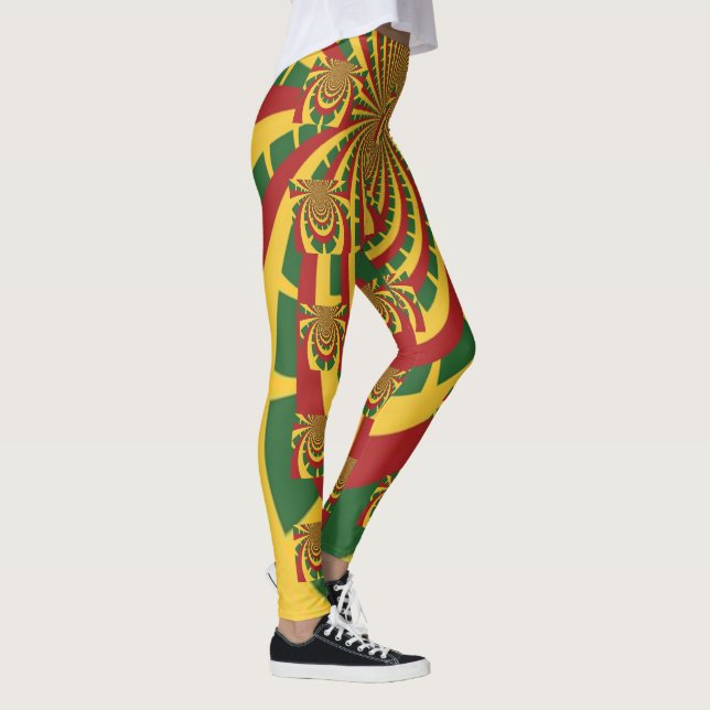 Rasta-Farben-Design Leggings (Rechts)
