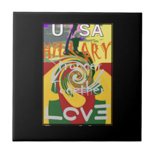 Rasta-Farben Rot Golden Grün Hillary-Kunstposter Fliese