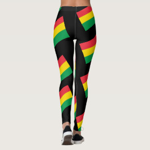 Rasta färbt grüne gelbe Fahnen-Streifen Leggings