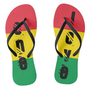 Rasta färbt grünes gelbes rotes flip flops