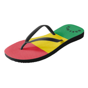 Rasta färbt grünes gelbes rotes flip flops