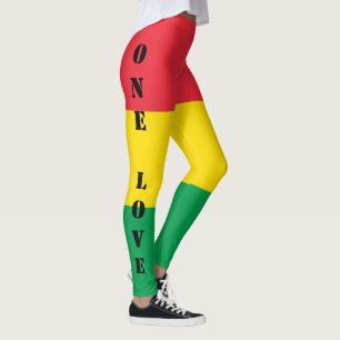 Rasta färbt grünes gelbes rotes Streifen-Muster Leggings
