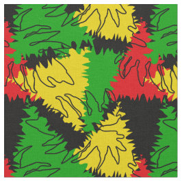 Rasta Flag Colors Palm Verlasse jamaikanisch Gemus Stoff