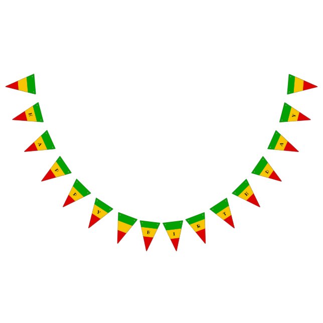 Rasta Flag Reggae Happy Birthday Wimpelkette (Alle)