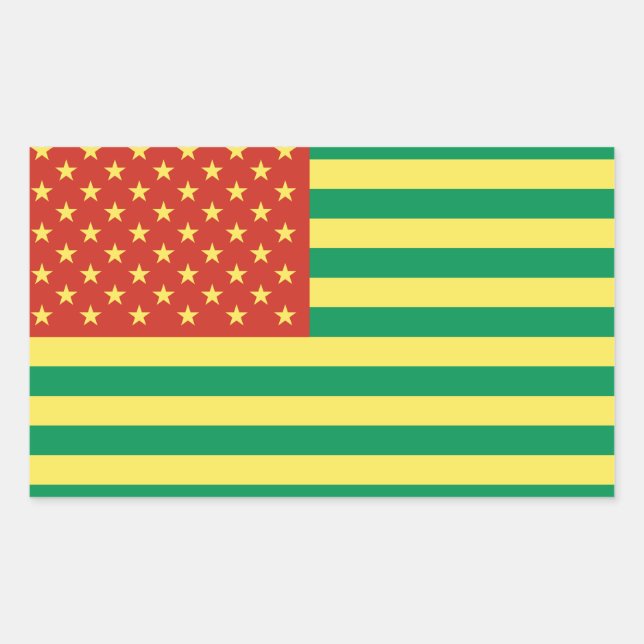 Rasta Flag US Stickers (Vorderseite)