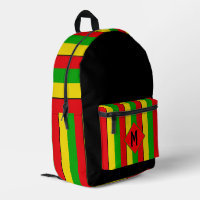 Rasta-Flaggenfarben gestreiftes Monogramm