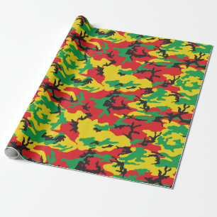 Rasta-Flaggenfarben-Tarnmuster Geschenkpapier