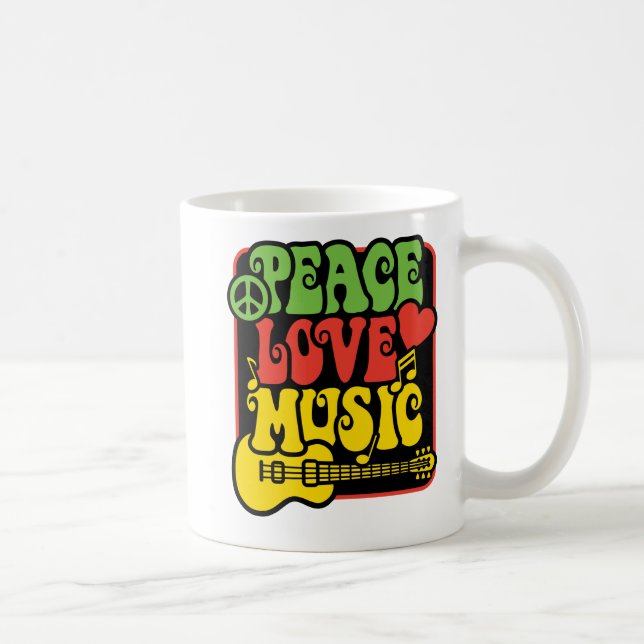 Rasta Frieden-Liebe-Musik Tasse (Rechts)