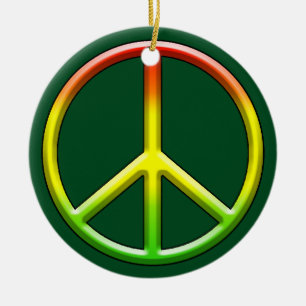 Rasta Frieden Symbol Weihnachten! Keramik Ornament