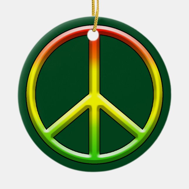 Rasta Frieden Symbol Weihnachten! Keramik Ornament (Vorne)