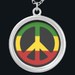 Rasta Friedenshalskette Versilberte Kette<br><div class="desc">Ein einfaches rasta Friedenszeichen.</div>