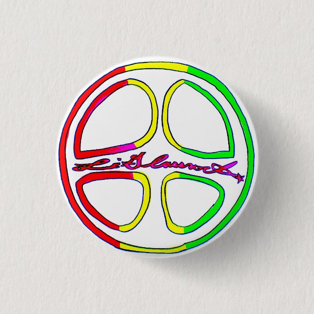 Rasta Friedenszeichen Button (Vorderseite)