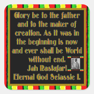 Rasta Gebet gevortragen vor der rauchenden Quadratischer Aufkleber