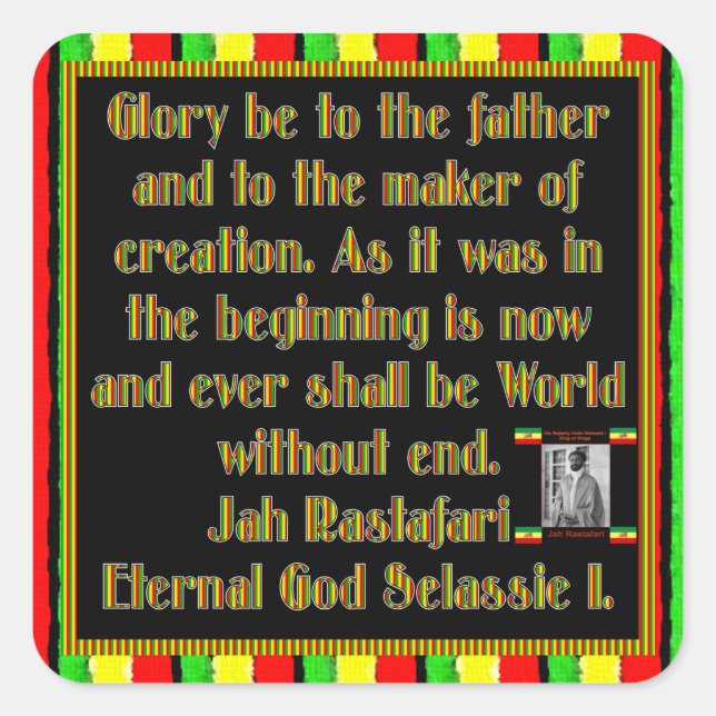 Rasta Gebet vor der Raucherfeier Quadratischer Aufkleber (Vorderseite)