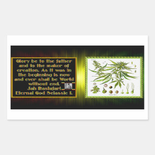 Rasta Gebet vor der Raucherfeier Rechteckiger Aufkleber