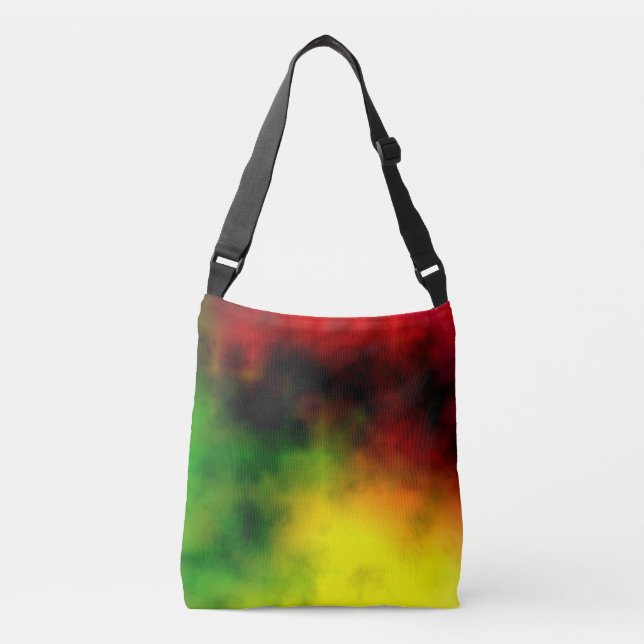 Rasta Gefärbte Krawatte Tote Bag Tragetaschen Mit Langen Trägern (Vorderseite)