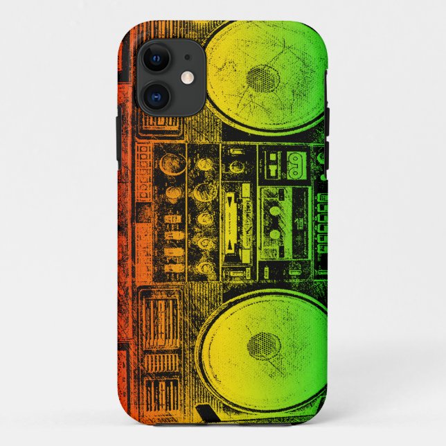 Rasta ghetto blaster Case-Mate iPhone hülle (Rückseite)