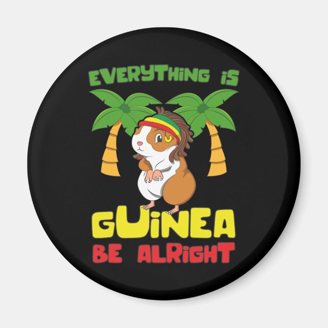 Rasta Guinea Pig Magnet (Vorne)