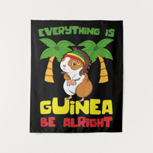 Rasta Guinea Pig Wandteppich (Vorderseite)