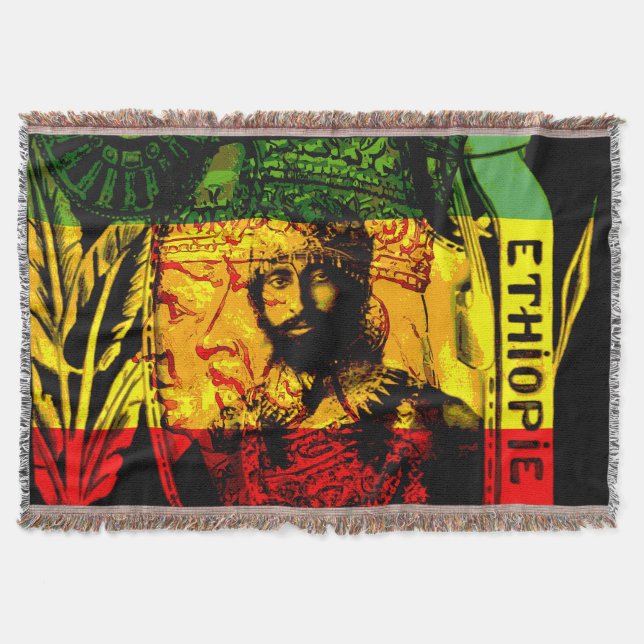 Rasta Haile Selassie Löwe Judah des roten Decke (Vorderseite)