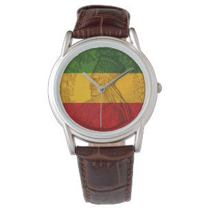 Rasta Haile Selassie Uhr Rastafarian Farben