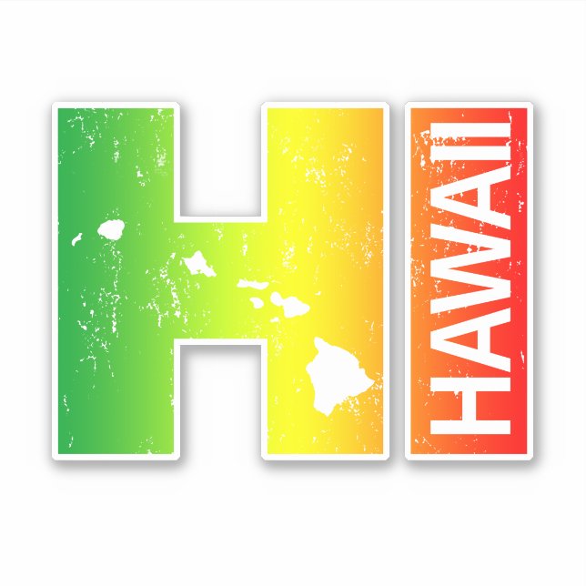 Rasta Hawaii Inseln HI Aufkleber (Vorderseite)